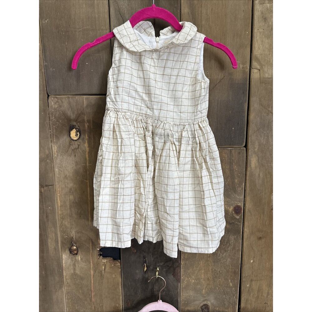 DAUGHTER Plaid Cream Dress (3-4)